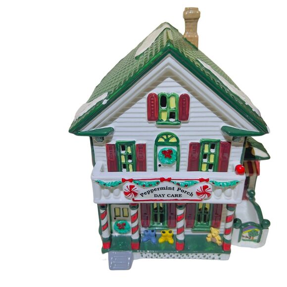 VTG 1995 Dept 56 Peppermint Porch Day Care Lighted Snow Village‎ House Christmas - Picture 1 of 11